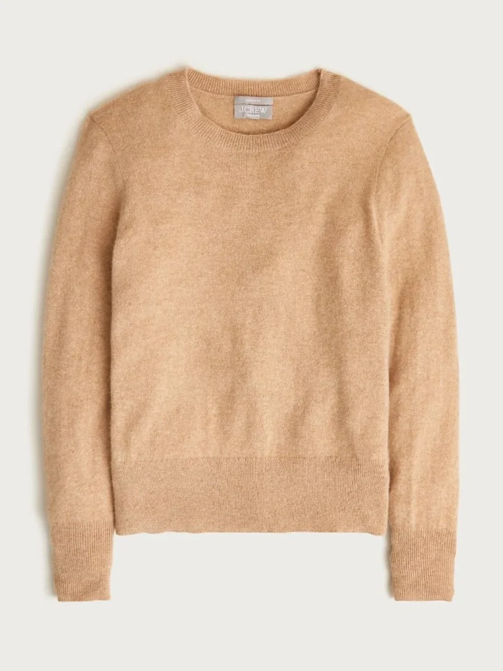 J. Crew Cashmere Classic-Fit Crewneck Sweater Heather Camel XXS #A2832
